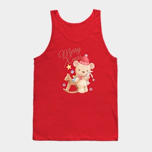 Merry X’mas, cute Christmas bear. Tank Top